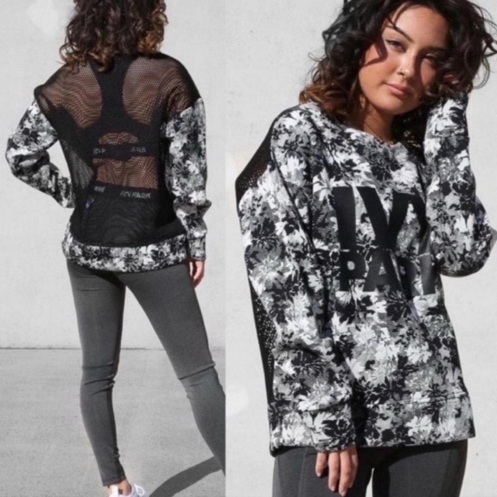 Ivy Park Floral Black & White Mesh Panel Bodysuit with Cut Out Back. New! - Picture 7 of 10